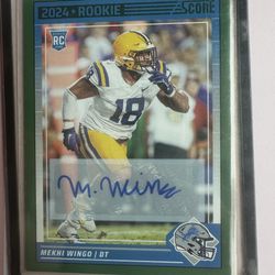 Mekhi Wingo Score 2024 Rookie Football Trading Card autographed 