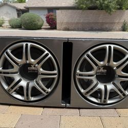 Polk Audio db1222 Dual 12” Subwoofers + Boss 2500W Mono Amp