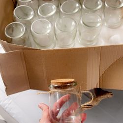 Jars Glass Favor With Cork Lid’s 