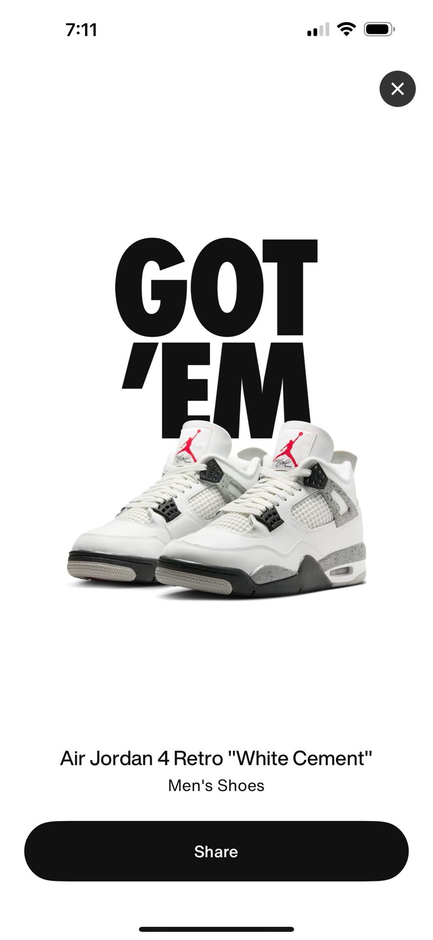 Jordan 4 White Cement