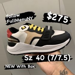 New Burberry Mens Sneakers Sz 40 With Box