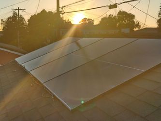Solar panels plus wires and inverter