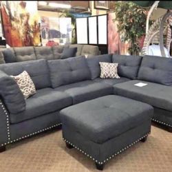 Sectional With Ottoman In Stock For Immediate Delivery 