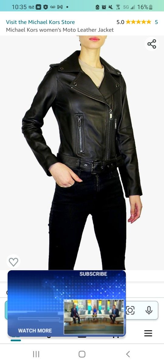 Michael KORS Genuine Leather Moto JACKET MEDIUM NEW