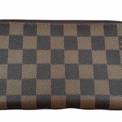 Checkered Double Zip Wallet