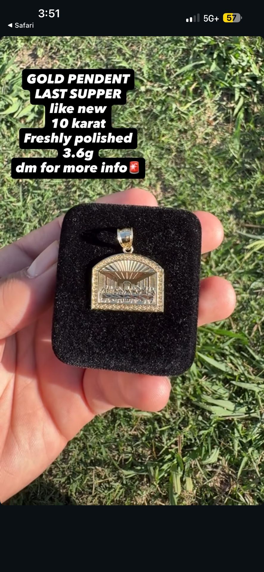 10K gold last supper pendant