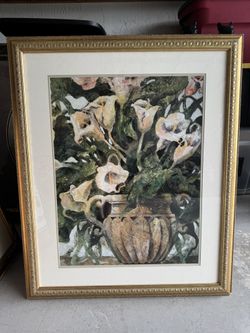 Painting of lily in vase