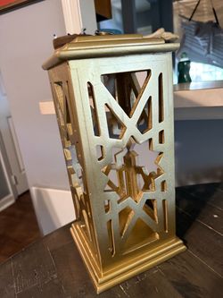 Gold wooden Decorative Lantern