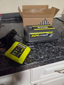Ryobi 40V lithium battery with charger