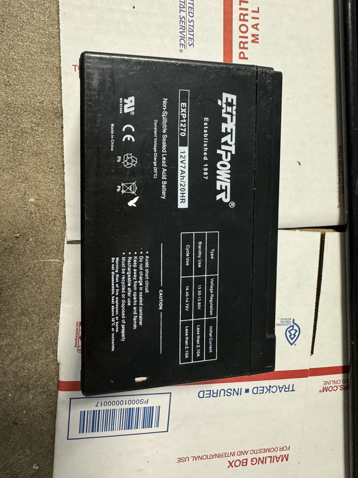 ExpertPower 12v 7ah Rechargeable Sealed Lead Acid Battery