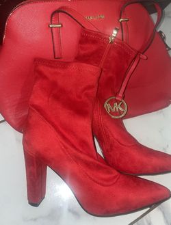 red heels and mk purse to match