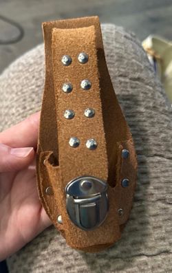 Vintage Stainless Steel Hobo-Camping With Cowhide Suede Sheath