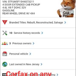 Full Carfax  Report On any Car Or Truck