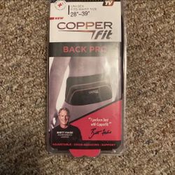 New Copper Fit Back Pro back brace Fits waist size 28”-39”