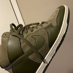 Women’s Rare Nike Olive 🫒 Green Dunk Sky Hi Wedge Dunks