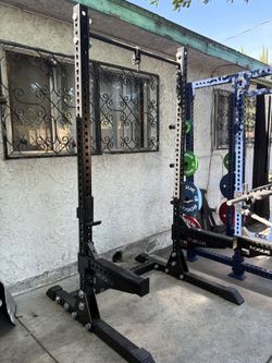 Rogue monster squat stand with safety spotter arms for sale can sell separately