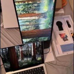 Laptop Screen Extender 16.1", 1200P FHD, Portable Monitor 360° Rotating Detachable Stand, Height Adjustable Monitor Extender for Laptop 13-17.5", Plug