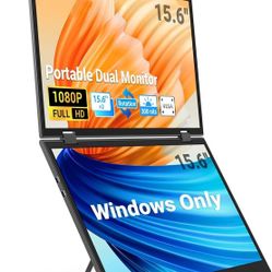 Dual Screen Extender, 15.6" 1080P FHD IPS Portable Dual Monitor, USB C