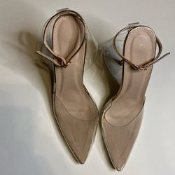 Clear And Gold Pumps 
