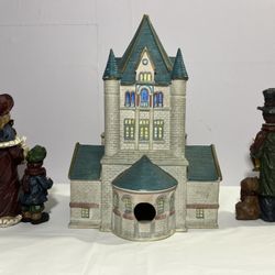 Christmas Carolers Church Figurine Set