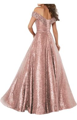 Women Off Shoulder Sequin Empire Waist Prom Gown