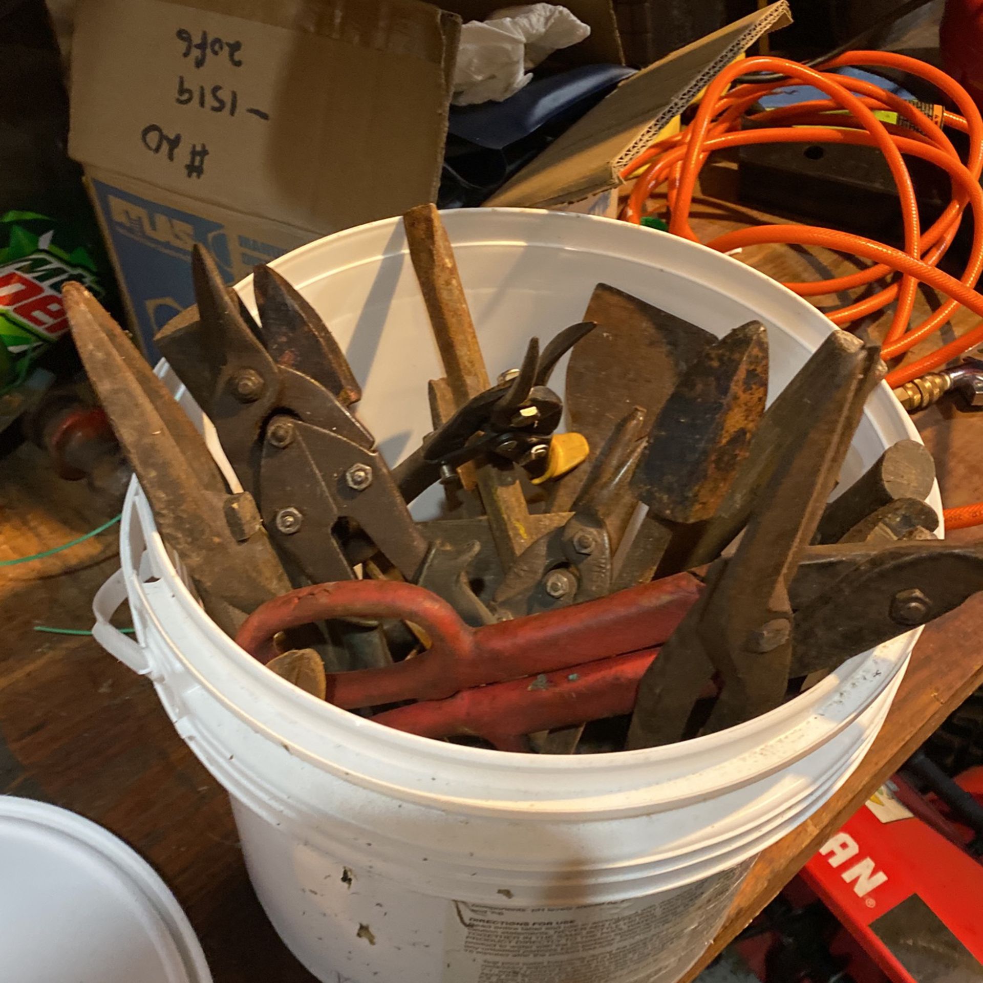 A bucket of old Tools 