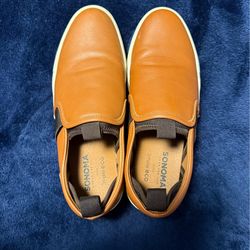 Sonoma Goods For Life Ortholite Eco Brown Faux Leather Slip-On Sneakers