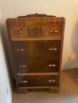 Vintage tall boy, art deco style dresser