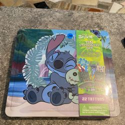 Disney stitch stationary Set, Tin, 22 tattoos, over 200 pieces, New in Tin !
