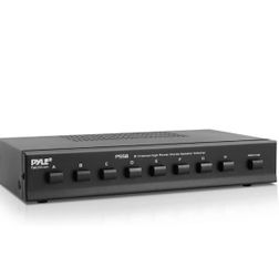 Pyle PSS8 8 Channel Zone High Power Stereo Speaker Selector Black Compact