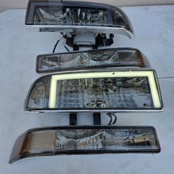 98-04 Chevrolet S10 Blazer LED DRL Headlights Luces Micas Calaveras Faros Faroles Focos Headlamps Chevy 
