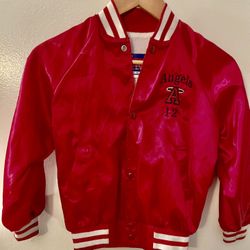 Vintage Red Angels Satin Bomber Jacket (Kids)
