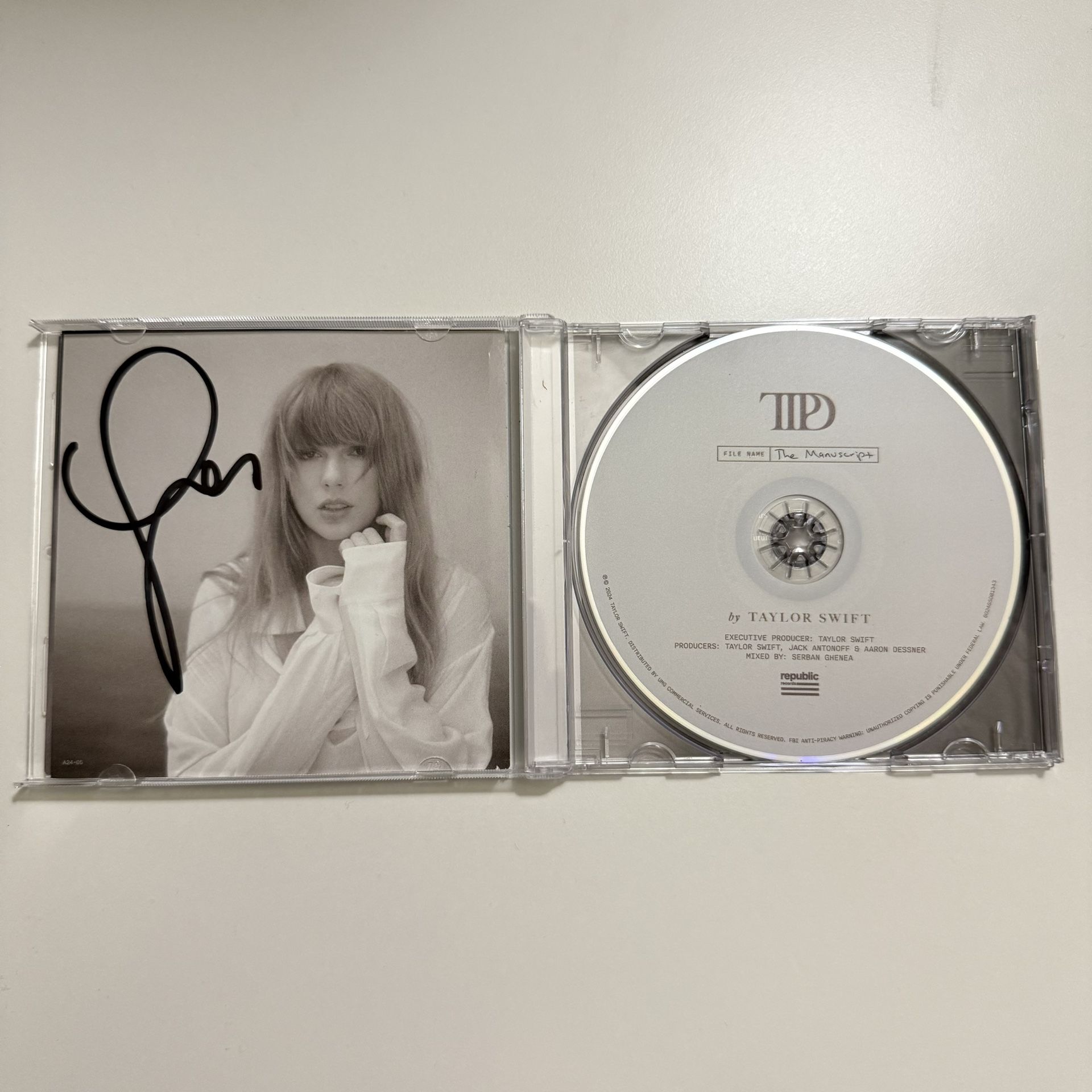 Taylor Swift Signed CD The Tortured Poets Department Autographed
