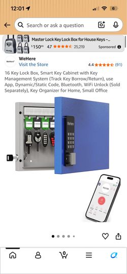 16 keys lock box smart key cabinet with a key management