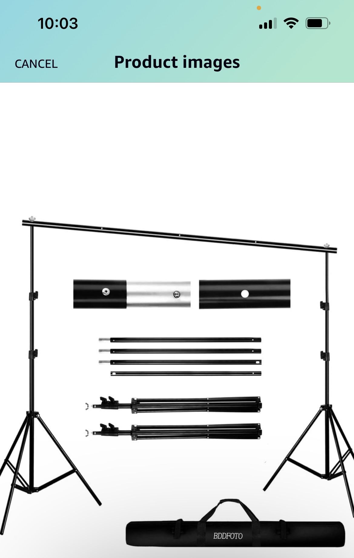 Backdrop Stand 6.5x10ft/2x3m,BDDFOTO Photo Video Party Background Stand Support System for Parties with Carring Bag