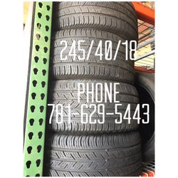 Used Tire For Sale 245/40/18 $40 each free mounting and Balancing
