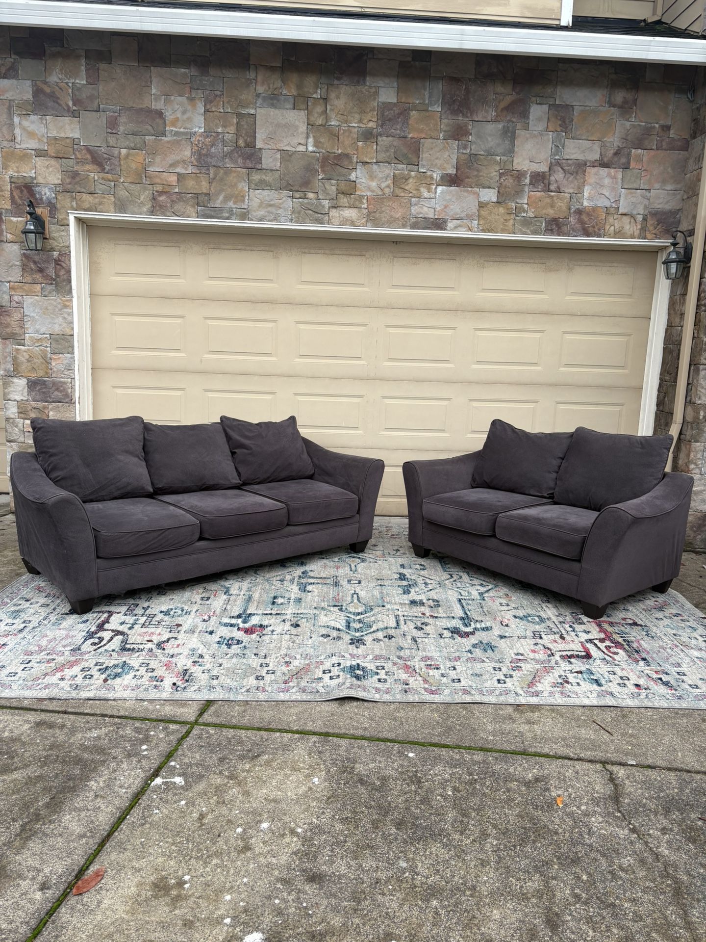 Dark Gray Sofa & Loveseat Set