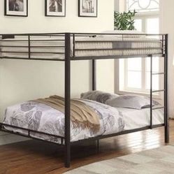Brand New Sandy Black Metal Queen/Queen Bunk Bed