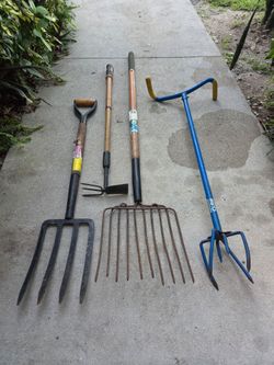 Garden tools, weasel tiller cultivator, gardening fork, hoe weeder, outdoor tool set