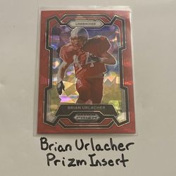Brian Urlacher Chicago Bears Hall of Fame LB Prizm Short Print Insert Card. 
