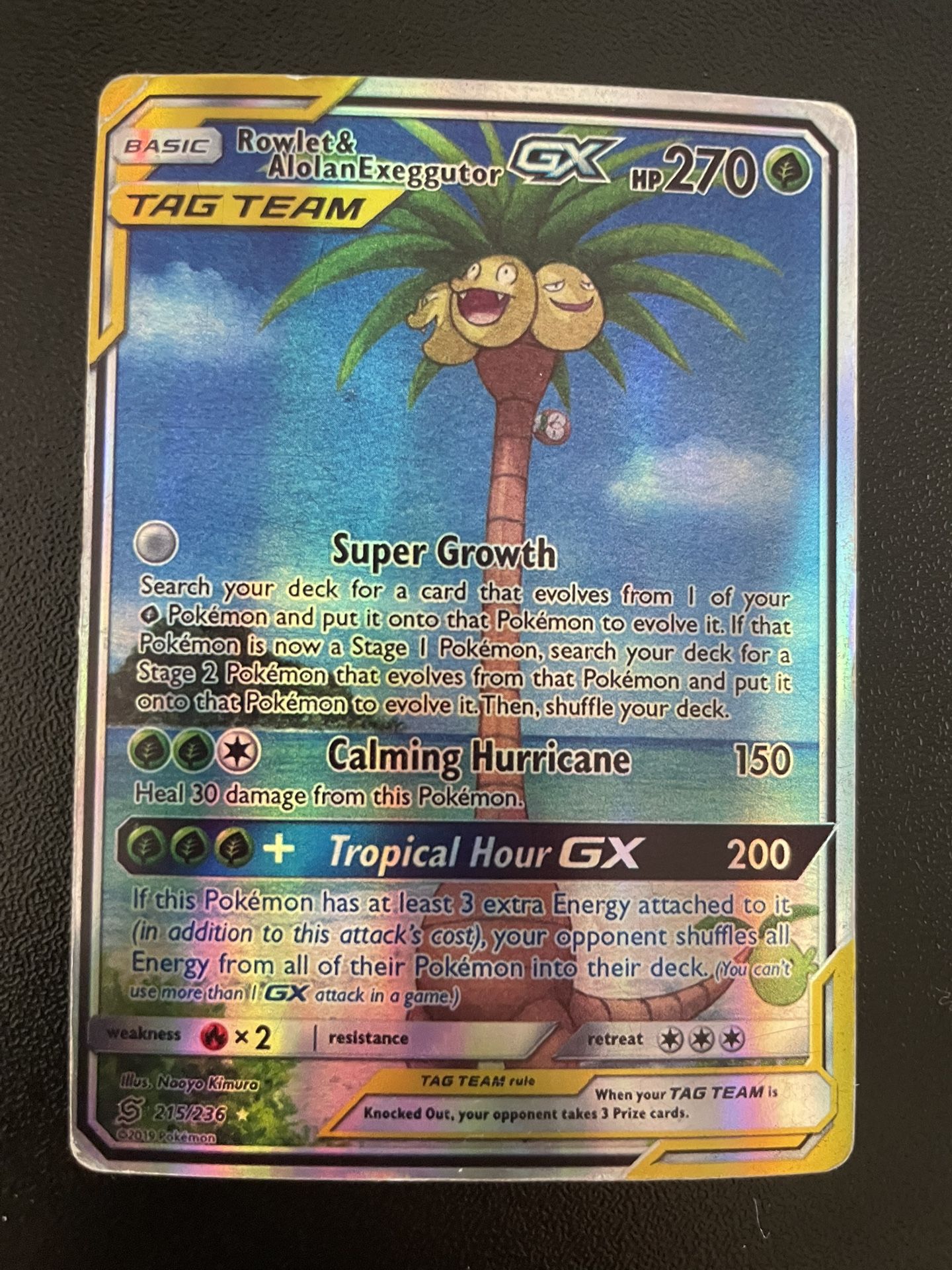 Rowlet & Alolan Exeggutor GX (alt full art)