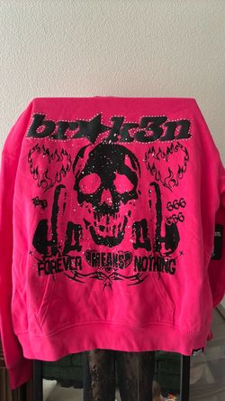 Broken Promises Brk3n Pink Graphic Hoodie