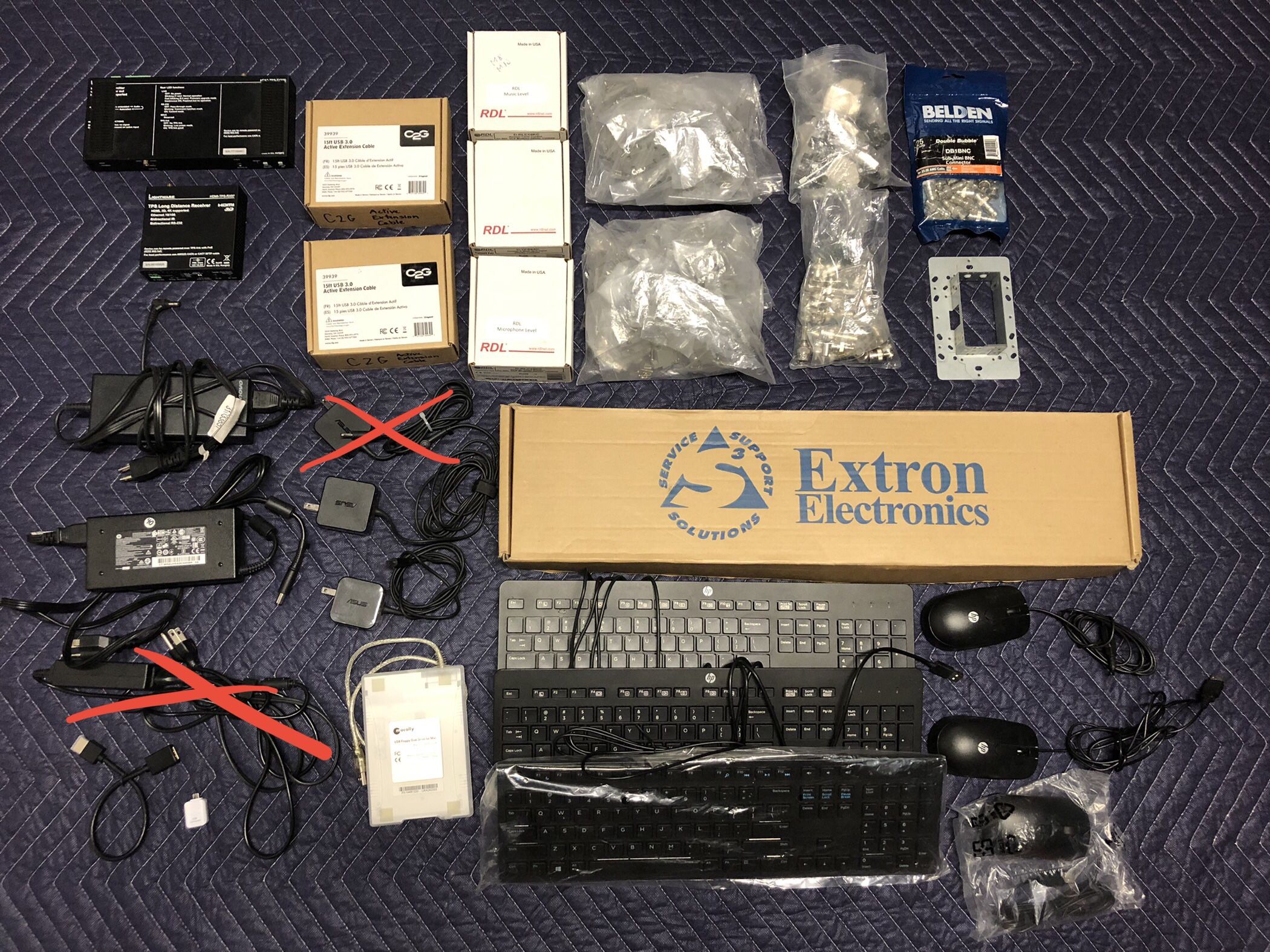 Misc Electronic Lot, Chargers, RG59 Connectors
