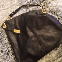 Badgley Mischka Hobo Black Leather Handbag