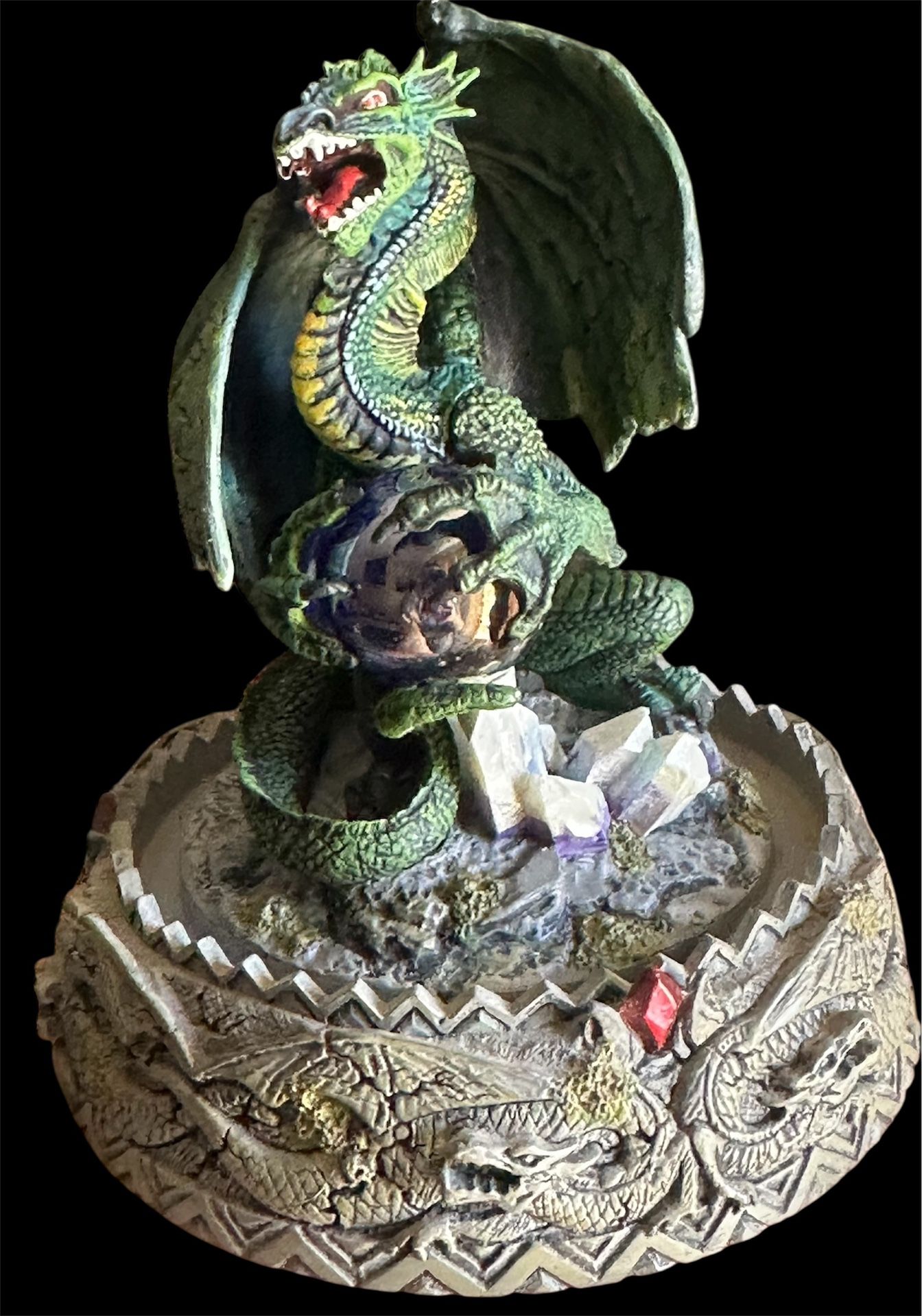 Franklin Mint Collectible Figure “DragonFire” w/Glass Dome by Michael Whelan