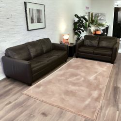Natuzzi Leather Couch and Loveseat Sofa Set **ALL NYC DELIVERY**