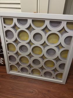 White Geometric Circle Lattice Wall Panel