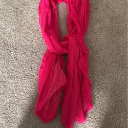 Magenta  Scarf- Soft Frayed Edges