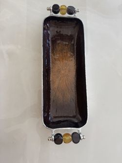 Rectangular Tray with decorative stones 