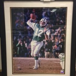 16x20 Framed Photo Of New York Jets Quarterback Joe Namath Throwing Football 
